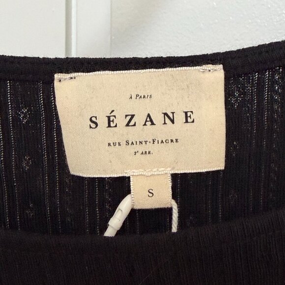 Sezane Cléa T-shirt Black - Size S - Picture 4 of 6
